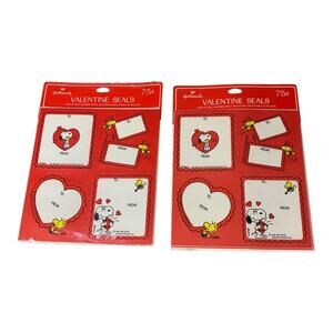 Vintage Hallmark NOS Sealed Peanuts Snoopy Valentines Sticker Bundle Set of 2 pk
